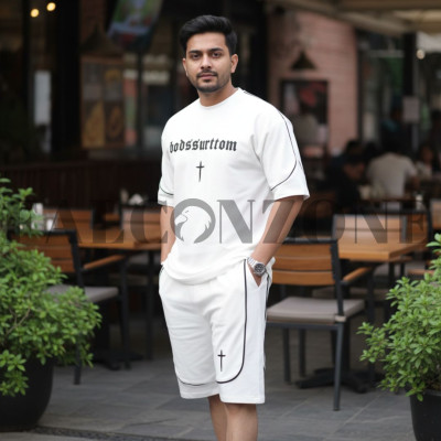 Round Neck With Short Pants || WHITE Tshirt & Short Pant