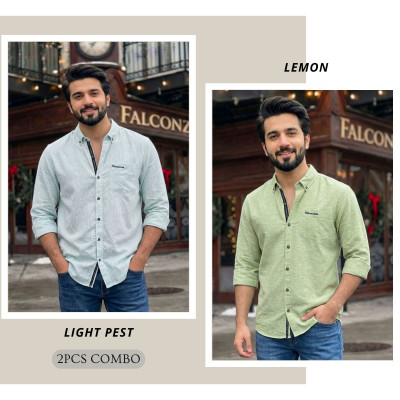 Classic Full Sleeve Shirt || LIGHT PEST & LEMON