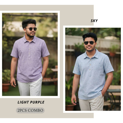 Kerala Shirt || PURPLE & SKY