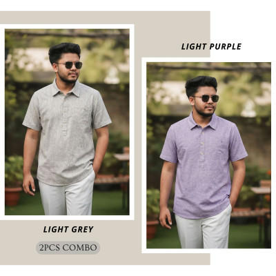 Kerala Shirt || GREY & PURPLE