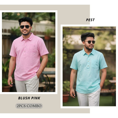 Kerala Shirt || BLUSH PINK & PEST