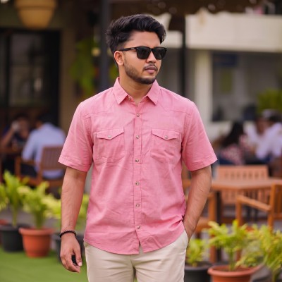 premium double pocket shirt || SALMON