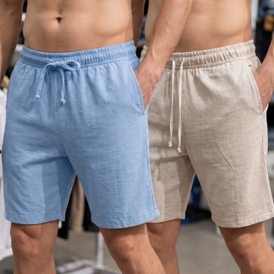 2 Pcs Combo REMI Cotton Shorts (Sky & Biscuit)