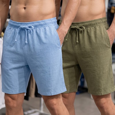 2 Pcs Combo REMI Cotton Shorts (Sky & Olive)
