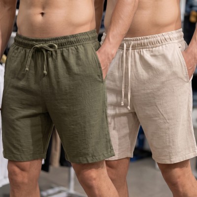 2 Pcs Combo REMI Cotton Shorts (Plive & Brown)